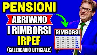 PENSIONI ARRIVANO I RIMBORSI 730 IRPEF 👉 ECCO IL CALENDARIO UFFICIALE E TUTTI I DETTAGLI❗️ [upl. by Jardena]