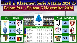 Hasil Liga Italia Tadi Malam  Lazio vs Cagliari  Serie A Italia 20242025 Pekan 11 [upl. by Lazarus]