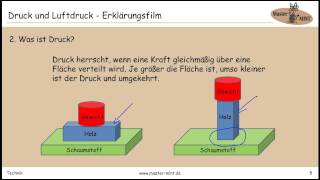 Druck und Luftdruck  Erklärungsfilm [upl. by Anuaf444]