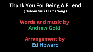 Golden Girls Theme Song studio recording Thank You for Being a Friend [upl. by Ettenot578]