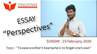 Insights Essay Perspectives Feb 23 2020 [upl. by Wolfort]