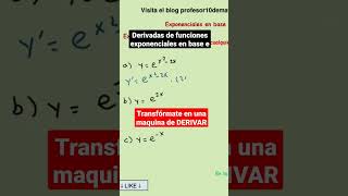 ✨ Derivadas de funciones exponenciales en base e 🔝 Aprender a derivar desde cero [upl. by Kathi]