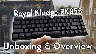 Royal Kludge RK855 RK68 68 Key Bluetooth Mechanical Keyboard Unboxing amp Overview  Red SwitcheS [upl. by Ellehcyar292]