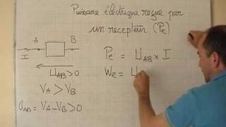 cours 1S physique ch8 puissance électrique reçue par un récepteur [upl. by Einahpetse523]