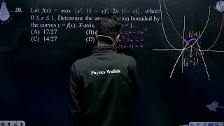 Let fx  max x2 1 x2 2x 1 x where 0 x 1 Determine the area [upl. by Ahtnamas]