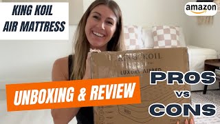 King Koil Luxury Air Mattress Review amp Unboxing in under 2 minutes  Amazoncom [upl. by Kotz181]