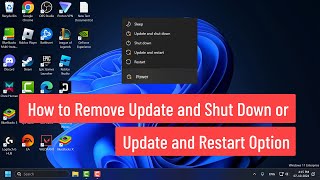 How to Remove Update and Shut Down or Update and Restart Option in Windows 1011 [upl. by Yendor]