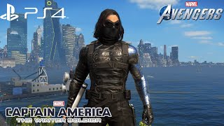 Marvels Avengers  Winter Soldier MCU Suit Combat Gameplay [upl. by Htilil]