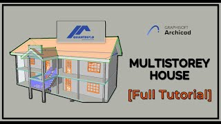 Multistory House Modelling  Full ArchiCAD 24 Tutorial [upl. by Ardeha971]