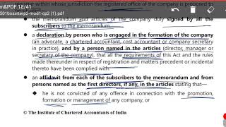 Company Law Lecture 14  Incorporation of Company and Matters Incidental Thereto  CA IPCC amp Inter [upl. by Alyahsal216]