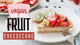 Vegan Fruit Cheesecake  NO nuts or dairy  Quick amp Easy  Simply Bakings [upl. by Eustatius]