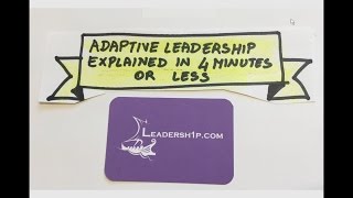 Adaptive Leadership explained in 4 minutes [upl. by Aemat]