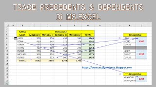 TRACE PRECEDENTS TRACE DEPENDENT DAN REMOVE ARROWS DI EXCEL [upl. by Enamrej]