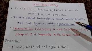 Acid Fast Staining [upl. by Parrnell329]