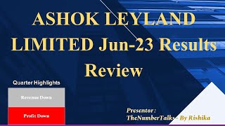 Ashok Leyland June23 Q1 FY24 Quarterly Result  Detailed Analysis amp Comparison with Graph amp Ratios [upl. by Leeanne]