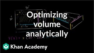 Optimization box volume Part 2  Applications of derivatives  AP Calculus AB  Khan Academy [upl. by Jill56]