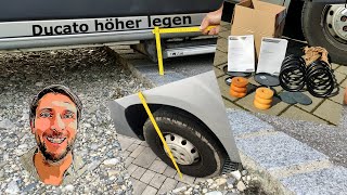 Ducato höher legen  Zusatzschraubfedern beim Pössl [upl. by Nyleahs]