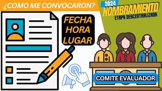 📗✅EJEMPLO DE CONVOCATORIA DEL COMITE EVALUADOR NOMBRAMIENTO 2024 [upl. by Noillid]