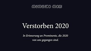 Verstorbene Prominente 2020 [upl. by Ajidahk286]