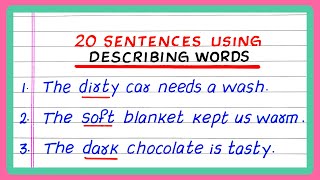 SENTENCES USING DESCRIBING WORDS  5  10  20 SENTENCES USING DESCRIBING WORDS  ADJECTIVE [upl. by Steve932]