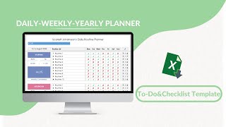 DailyWeeklyYearly Routine Planner Excel Template [upl. by Yliram]