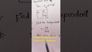 Independent term binomial expansion class11 topicinter first year topic [upl. by Alac]