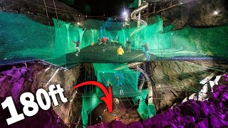 Bounce Below Zipworld  Trampoline park inside a CAVE [upl. by Ailet]