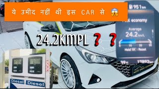 REAL LIFE MILEAGE TEST😳क्या बात है😍 VERNA DIESEL AUTOMATIC [upl. by Atinauj]