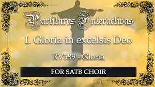 Gloria in excelsis Deo from Gloria RV 589 KARAOKE FOR SATB CHOIR  A Vivaldi  Key D Major [upl. by Selbbep916]