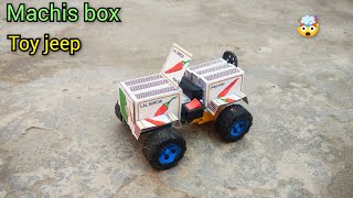 Machis box se banaen Jeep  at home toy  DC motor toy caraf [upl. by Aihpled]