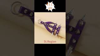 Purple Polystyrene amp SilverPlated Rivets WristToFinger Bracelet wristbracelet fingerbracelet [upl. by Lauretta]