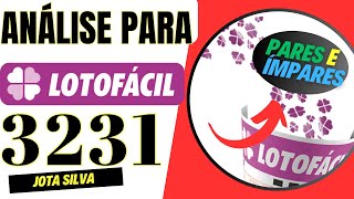 LOTOFÁCIL 3231  ANÁLISE DE PARES E ÍMPARES MOLDURA E MIOLO [upl. by Laenej38]