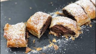 Pasta sfoglia Con nutella in 5 minuti fai uno strudel facile e delizioso in cucina con uccia3000 [upl. by Annauj]