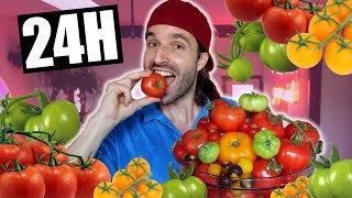 Je mange que des RECETTES AUX TOMATES pendant 24h tarte aux tomates  CARL IS COOKING [upl. by Oinotla533]