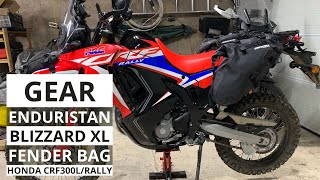 Gear Enduristan Blizzard XL and Fender Bag on Honda CRF300LRally [upl. by Lenahc961]