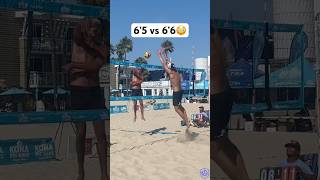 6’5 vs 6’6 😮‍💨⚔️🏐 beachvolleyball volleyball volleyballworld volleyballplayer spike sports [upl. by Annej247]