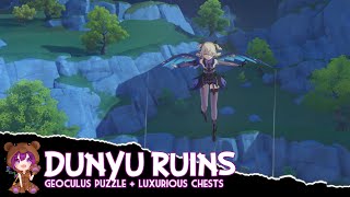 Genshin Impact  How to get underwater Geoculus Dunyu Ruins puzzle  Luxurious Chests [upl. by Tterab396]