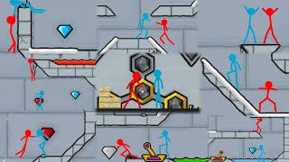 Watergirl and Fireboy  All Ice Temple  Stickman Animation [upl. by Atiloj]