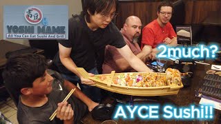 2much AYCE Sushi Yoshi Mame in Albuquerque NM with a group of friends [upl. by Acnalb]