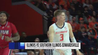 HIGHLIGHTS Illinois mens basketball beats SIUE [upl. by Holmes]