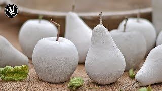 DIY  Herbstdeko selbermachen  Früchte aus Beton  Gießform aus Silikon herstellen  How to [upl. by Farlee]