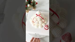 White Christmas Tree Pavlova 🎄🍓 Sweet fun to make and perfect for the holidays✨ holidaybaking [upl. by Sainana299]