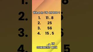 quotPercentage Hacks Solve Problems in Secondsquot quiz braintester maths puzzle viral shorts [upl. by Hsirt]