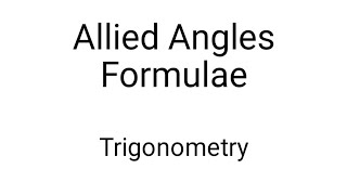 Allied Angles  Trigonometry  Maths Guide [upl. by Oznole]