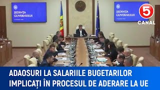 Adaosuri la salariile bugetarilor implicați în procesul de aderare la UE [upl. by Neveda]