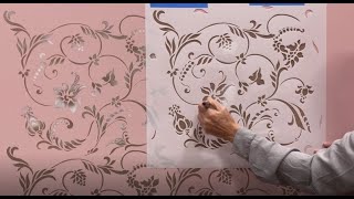 How to Paint a Realistic Floral Mural with Depth Dimension amp Wall Stencils [upl. by Etteniuq548]