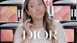 DIOR SPRING 2022 COLLECTION POPELINE amp ORGANZA Eyeshadow Palettes  ROSE DENTELE amp RAYONNANTE Blush [upl. by Herve]