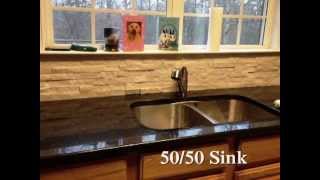 Granite CountertopsBLACK PEARL on Medium wood cabinets Indian TRL 4 3 13 [upl. by Greg580]