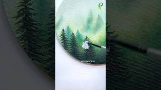 Painting Unbelievable Landscape with Fog 😱 🌲 shorts [upl. by Harihs457]