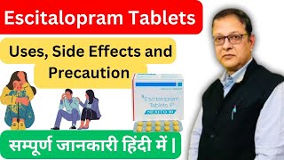 Escitalopram Tablets IP 10 Mg in Hindi  Uses Side Effects and All Details [upl. by Aerdua]